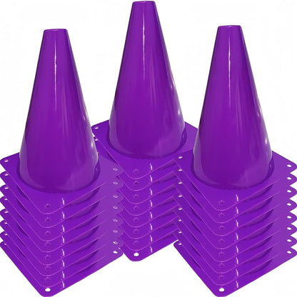 24 Pcs 7 Inch Plastic Traffic Cones, Basketball Football Drills, Skating, Sport Training Agility Markers, Indoor Outdoor Games, Multicolor