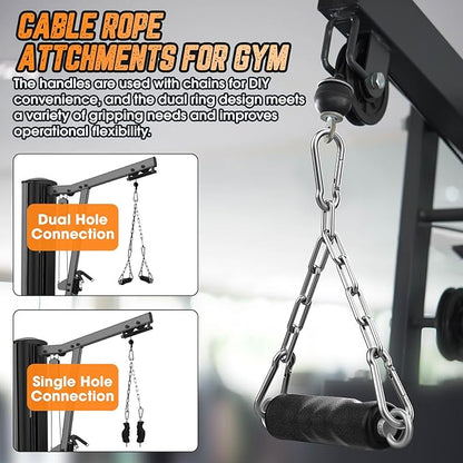Lat Pull Down Machine Attachment, Tricep Rope Cable Attachment for Gym Cable Machine, Ergonomic Tricep Rope Exercise Handle Accessories for Home Gym