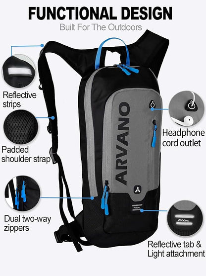 Hydration Backpack, Lightweight Hydration Pack with 2L Water Bladder, 6L Water Backpack for Men Women Cycling, Hiking, Mountain Biking, Skiing