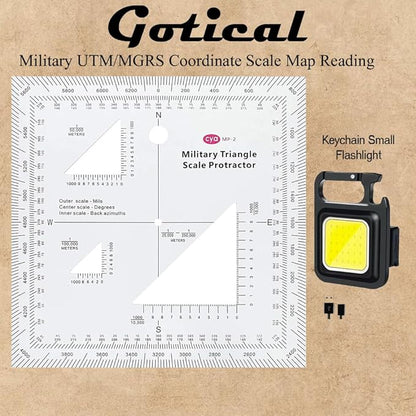 1.2mm Transparent Plastic Military UTM/MGRS Coordinate Scale Map