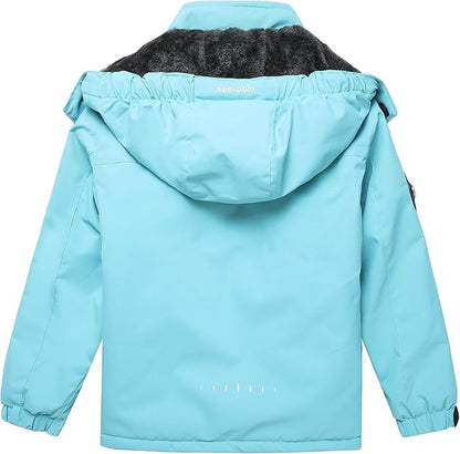 Keevoom Girl's Ski Jacket Winter Warm Thick Snow Coat Windproof Kids Outdoor Hooded Jackets