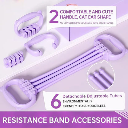 Resistance Bands with Handles, Single Resistance Bands, Exercise Bands with Comfortable Handles, Resistance Training, Physical Therapy, Home Workouts, Fitness, Pilates