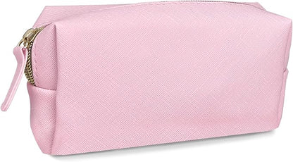 Leather Makeup Bag Set - Womens Small Cosmetic Bag for Purse with Pencils, Large Black Relavel Makeup Bag for Purse - Perfect for Travel and Daily Use