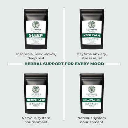Elephantal Wellness Premium Sleep Herbal Tea | Deep Rest & Relaxation Support with Valerian Root, Passionflower, Chamomile, Lemon Balm Tea & Skullcap | Handmade, Caffeine-Free, Non-GMO Loose Leaf Blend, 2oz, 20 Servings