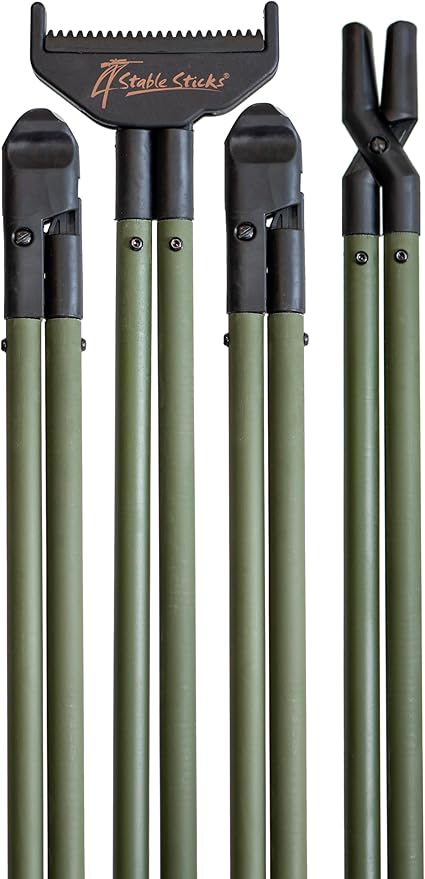 4 Stable Sticks® Essential 4 Points Bipod Shooting Sticks - Lightweight Aluminium, Extrem Stability for Hunting and Shooting, Foldable and transportable