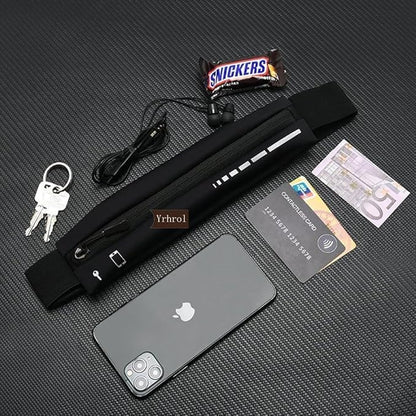 2 Pack Running Belt Slim Pack for Women Men, Phone Holder Runners Pouch Waist Belt for Workout Jogging, Money Belt Running Gift Gear Accessories, Black, One Size, Fashion (Black)