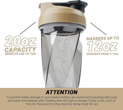HELIMIX 1.5 Vortex Blender Shaker Bottle Holds Upto 20oz | No Blending Ball or Whisk | USA Made | Portable Pre Workout Whey Protein Drink Shaker Cup | Mixes Cocktails Smoothies Shakes | Top Rack Safe