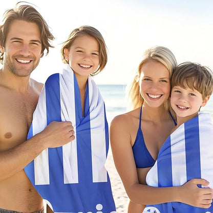 JML Personalized Beach Towel with Name, Custom Cabana Stripe Beach Towel, Customized Microfiber Pool Towel, Quick Dry & Absorbent Swim Towel for Adult,Mother's Day, Birthday, Summer Holiday,Vacation