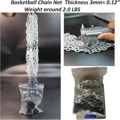 2 LBS Chain Basketball Net Heavy Duty Outdoor 0.12 Inch