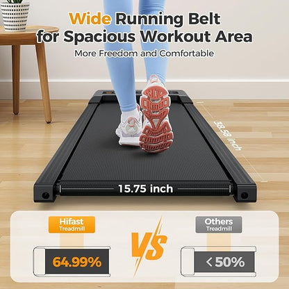 Walking Pad Treadmill, 3 in 1 Foldable Under Desk Treadmills for Home Office, Small Walking Pad with Incline Handle Bar, 300lbs Capacity 2.5HP Portable Running Machine with APP Remote Control