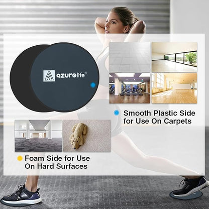 Exercise Core Sliders, Dual Sided Exercise Gliding Discs Use on Carpet or Hardwood Floors, Light and Portable, Perfect for Abdominal&Core Workouts