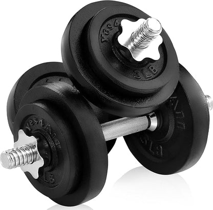 Yes4All Old School Adjustable Dumbbell Set with Weight Plates, Star Lock Collars/Connector, 40lbs to 200lbs Adjustable Weight Plates Set