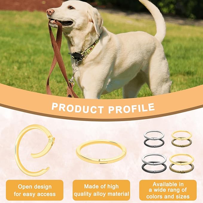 10Pack 1-1/2" Large Round Carabiner Clips, Metal Spring O Rings for Organizer Key Rings, Paracord Keychain Lanyard, Pet Chains, Purse Hardware, Key Snap Hooks DIY Accessory (Bronze)