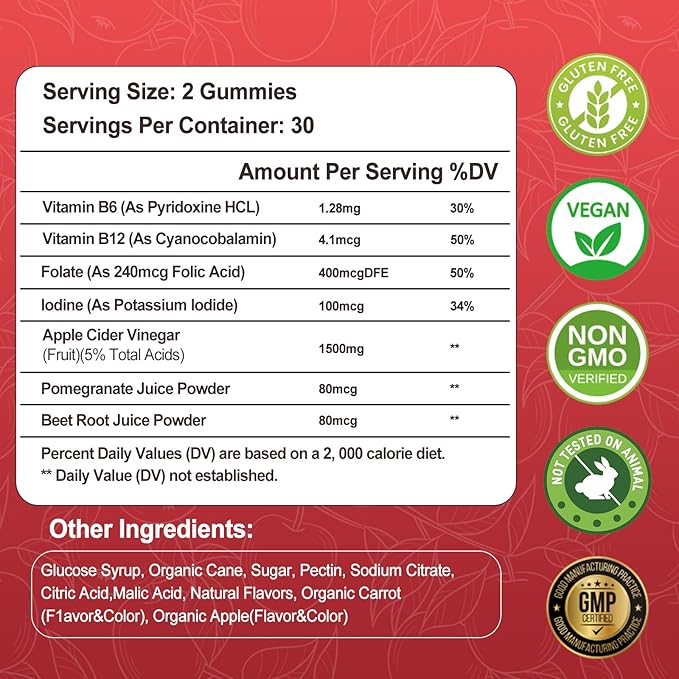 Keto Apple Cider Vinegar Gummies, Keto ACV Gummy Diet Supplement, Advanced 1500mg ACV Gummies with Folate, B12、B6 and Keto Support for Women Men, Gelatin- Free, Vegan & Non-GMO (Multi-Flavor)