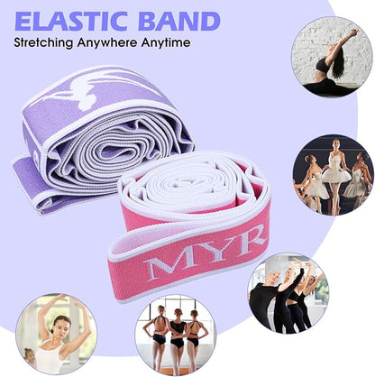 2Pcs Stretching Strap for Kids, Elastic Yoga Straps with Loops for Stretching Equipment, Kids Stretch Band, Resistance Bands, Gymnastics Stretch Band for Trainer Gymnastics Training, Yoga, Latin