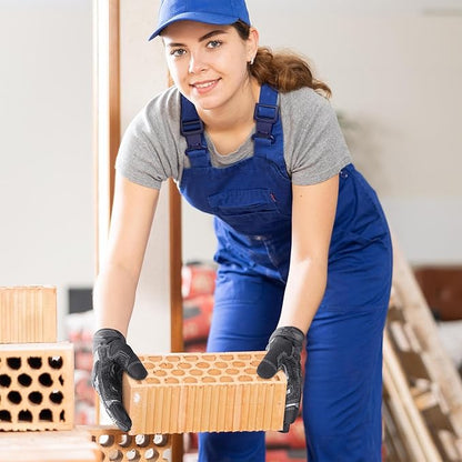 HANDLANDY Mens Work Gloves Touch screen, Utility Mechanic Gloves, Flexible Breathable Fit- Padded Knuckles & Palm