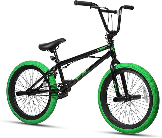 Freestyle BMX Bike, 20 Inch Yaphet Bicycle for Teen Beginner and Adult Riders, Bike with Hi-Ten Steel Frame, Multiple Colors