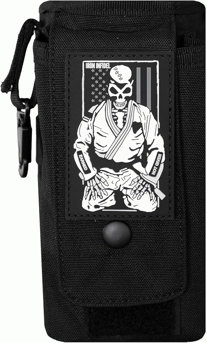 Iron InfideI Battle Bottle Sleeve - 64 oz and 32 oz Water Bottle Sleeve Only for Half Gallon 1L Steel Water Bottle | Rugged Cover with Molle for Versatile Design with Storage for Phone, Wallet & Keys