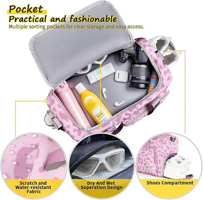 FIORETTO Women's Gym Duffle Bag with Shoes Compartment, 37L Capacity, Ideal for Travel, Gym, Sports, Duffel, Weekender