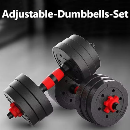 Adjustable Dumbbell Set, 5-44 lbs Free Weight Set with Connector for Barbell, Dumbbells, Push-Up Options, Fitness Exercises for Home Gym Suitable Men/Women