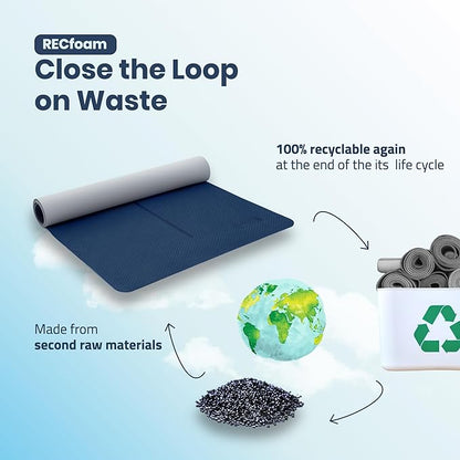 Extra Wide Yoga Mat for Men Women (72"L x 36"W) Non Slip Fitness & Exercise Mat with Alignment Marks for Yoga, Pilates, Floor Workouts