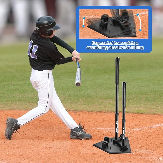 Eastgoing Heavy Duty Baseball and Softball Portable Travel Batting Tee.Adjustable 5-Position Baseball and Softball Batting Tee.Hitting Tee for Any Age Player Baseball
