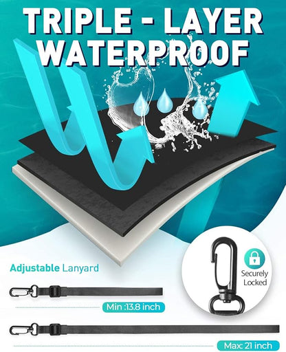 Hiearcool Waterproof Pouch for iPhone, Waterproof Phone Bag Travel Essentials Cruise Accessories Must Haves-4Pack Black