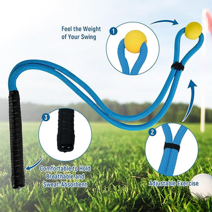 Golf Rope Swing Trainer, Golf Swing Training Aid, Golf Swing Trainer, Golf Training Aid, Golf Swing Trainers, Golf Speed Trainer, Can Improve Speed, Rhythm, Flexibility, and Strength