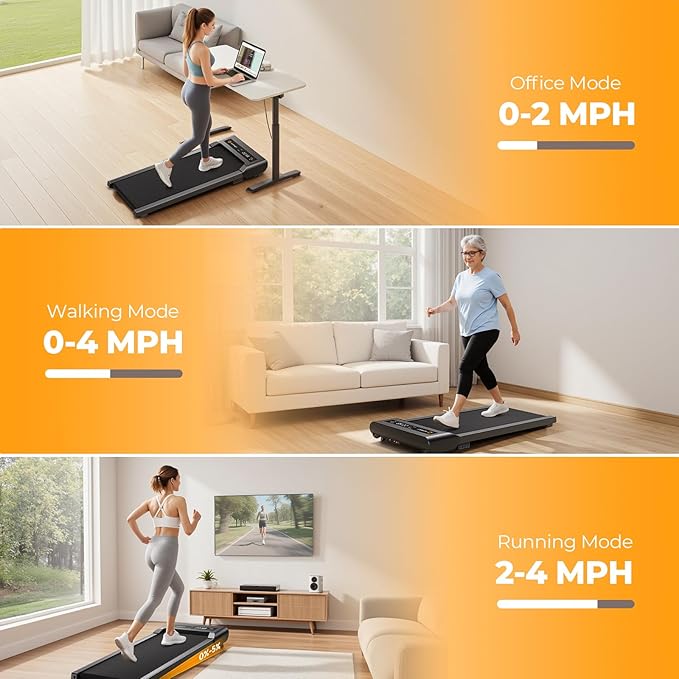 Walking Pad Treadmill, 3 in 1 Foldable Under Desk Treadmills for Home Office, Small Walking Pad with Incline Handle Bar, 300lbs Capacity 2.5HP Portable Running Machine with APP Remote Control