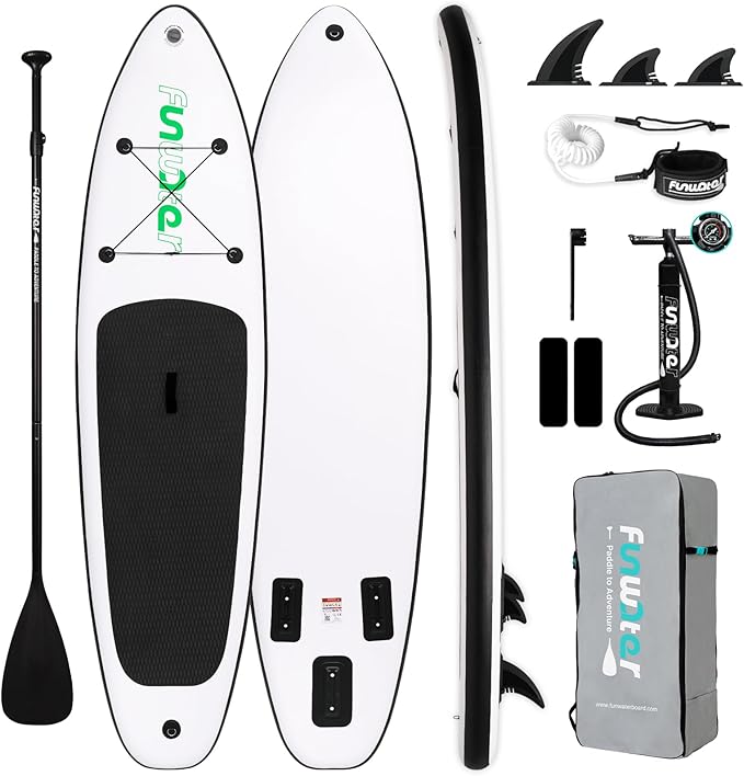 FunWater Inflatable Ultra-Light Stand Up Paddle Board for All Skill Levels with Premium SUP Paddleboard Accessories,Non-Slip Comfort Deck for Youth & Adults