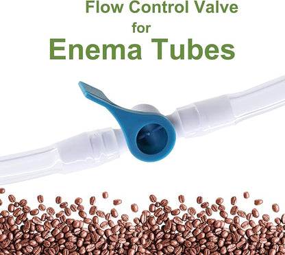 Enema Replacement Tube 6.6FT Silicone Enema Hose with 5 Reusable Nozzle Tips – Flexible Leak-Proof Enema Kit Replacement Tubing for Colon Cleansing and Detox Douche