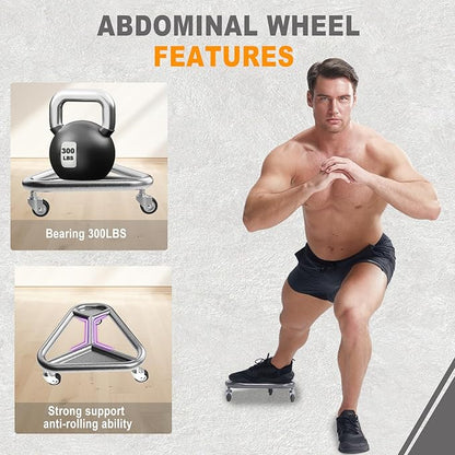 HOTWAVE Ab Roller Wheel for Core Workout – Extra-Wide Ab Exercise Equipment for Abs, Arms & Back – Stable & Quiet Fitness Roller for Home Gym Strength Training – Includes Knee Pad – For Men & Women