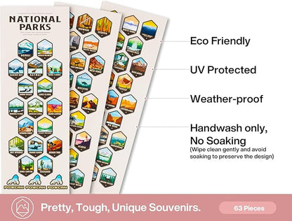 26 oz National Parks Water Bottle with Waterproof Stickers: 2-in-1 Straw Spout Lid, Keep Cold 24H, Leakproof, Car CupHolder Friendly, Insulated Stainless Steel Cup for Travel, Sports, School (Pink)