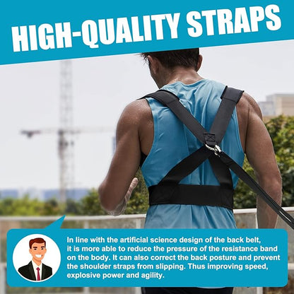 YNXing Sled Harness Workout Resistance and Assistance Trainer Physical Training Resistance Rope Kit Improving Speed, Stamina and Strength