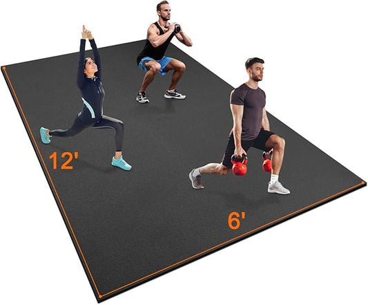 Large Exercise Mat 8'x5' 12'x6' Workout