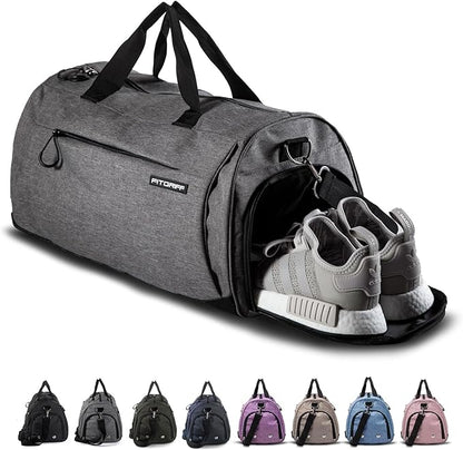 Fitgriff® Gym Bag for Men & Women with Shoe & Wet Compartment - Duffle Bag for Travel, Sports, Fitness & Workout