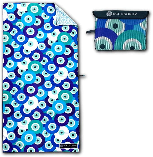 ECCOSOPHY Microfiber Beach Towel - Sand Free Towels are Quick Dry, Light Weight, Super Absorbent - Perfect Pool, Travel, Cruise, Camping Essentials - Oversized Extra Large for Adults 71x35 in