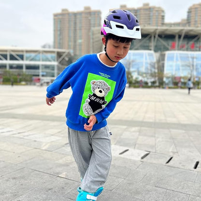 Kids Bike Helmet,Bavilk Kids Boys Girls Bike Helmets with LED Light Detachable Visor Children Youth Teen Multi-Sport for Skating Cycling Scooter Skateboard Adjustable & Lightweight 19.7"-22.4"