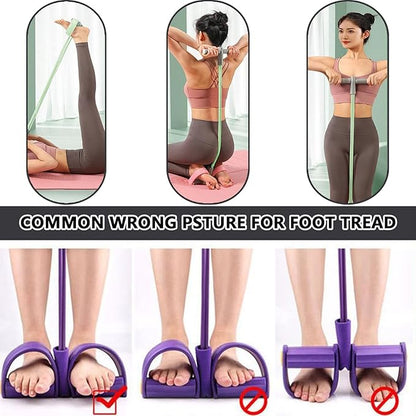 2025 Upgrade Multifunction Tension Rope or Exercise Sit Up Exercise Equipment,Pedal Ankle Puller,Bands-6 Tube Pedal Ankle Puller for Women Men