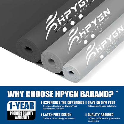 Resistance Bands, Exercise Bands, Physical Therapy Bands for Strength Training, Yoga, Pilates, Stretch Elastic Band with Different Strengths, Workout Bands for Home Gym