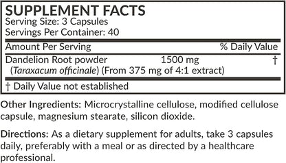 Futurebiotics Dandelion Root 1500 MG per Serving Traditional Diuretic Herb, Non-GMO, 120 Vegetarian Capsules