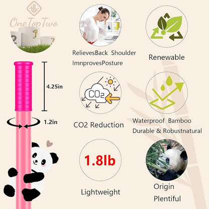 5ft Yoga Stick from Natural Bamboo with Non-Slip Handle-Stretching Stick for Mobility, Flexibility,Exercise,Workout, Physical Therapy,Pilates,Balance Fitness-Access Online Video Guide Without Any Info