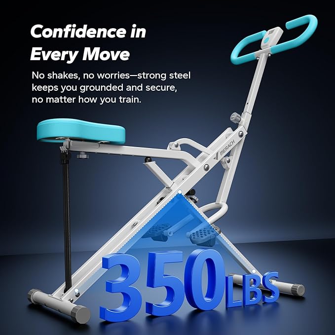 Squat Machine, MERACH R07 2 in 1 Squat Rowing Machine, Easy Setup & Foldable Exercise Equipment, Glute Trainer Machine, Glutes & Leg Home Workout Machine