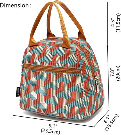 FlowFly Insulated Lunch Cooler Bag - Tote Bag Organizer for Women/Men, Red#3D