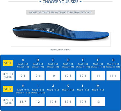 Inserts Relieve Plantar Fasciitis - Flat Feet Insoles Arch Supports, Orthotic Insoles for Foot Pain Arch Pain Reduce Muscle Fatigue Absorb Shock (Mens 4-4 1/2 | Womens 6-6 1/2)