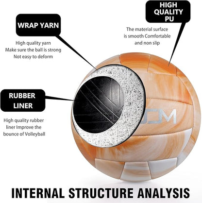 EVZOM Super Soft Volleyball Beach Volleyball Official Size 5 for Outdoor/Indoor/Pool/Gym/Training Premium Volleyballs Equipment Durability Stability Sports Ball