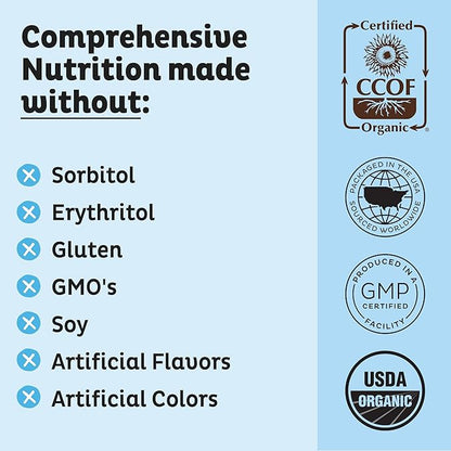 KOS Plant Based Protein Powder, Blueberry Muffin - Organic Pea Protein Superfood with Spirulina and Immune Support Blend. Soy, Gluten, Dairy Free - Vegan Meal Replacement for Women & Men - 15 Servings