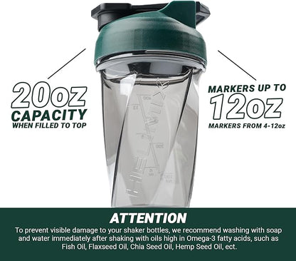HELIMIX 1.5 Vortex Blender Shaker Bottle Holds Upto 20oz | No Blending Ball or Whisk | USA Made | Portable Pre Workout Whey Protein Drink Shaker Cup | Mixes Cocktails Smoothies Shakes | Top Rack Safe