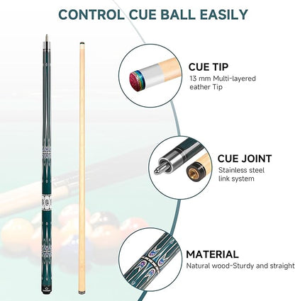 HomeSeason Pool Cue Stick 57" Billiard Cue Sticks Professional Low Deflection Pool Sticks