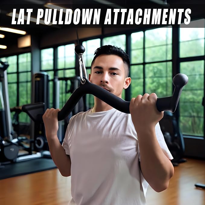 Lat Pulldown Bar - T Bar Row & Tricep Attachment for Home Gym Exercise